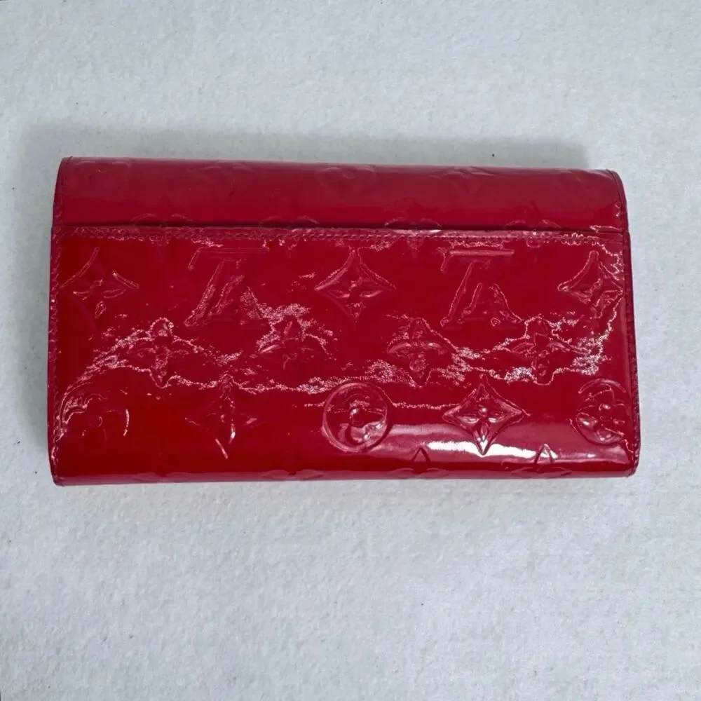 Louis Vuitton Cerise Monogram Vernis Sarah NM3 Wallet Apple red